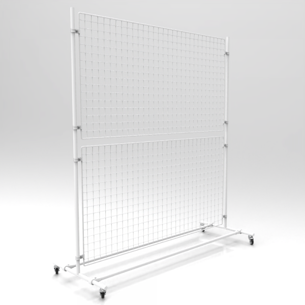 Gitterwand auf Rollen 160 x 180 cm in weiß