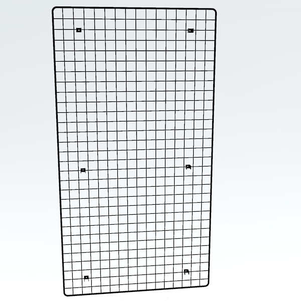 Wandgitter chrom 150 x 80 cm