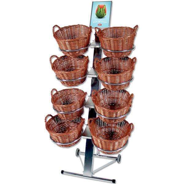 Korb-Verkaufsständer mit 8 runden Körben | Verkaufsständer mit Körben
