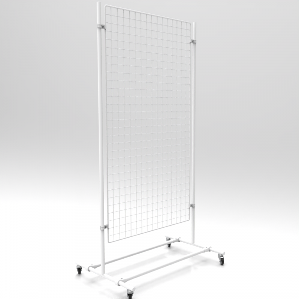 Gitterwand auf Rollen 150 x 80 cm weiß