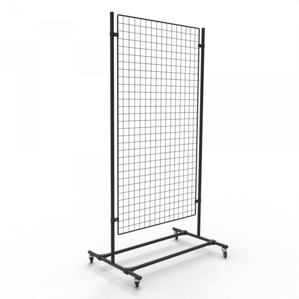 Gitterwand auf Rollen 150 x 80 cm schwarz