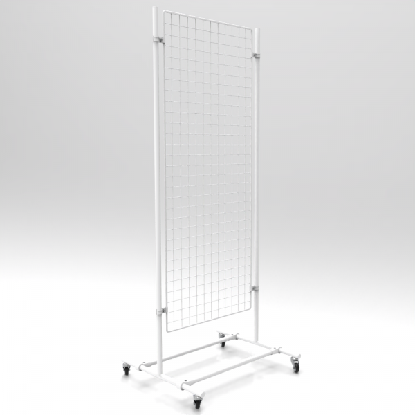 Gitterwand auf Rollen 150 x 60 cm weiß