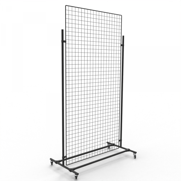 Gitterwand auf Rollen 200 x 100 cm schwarz