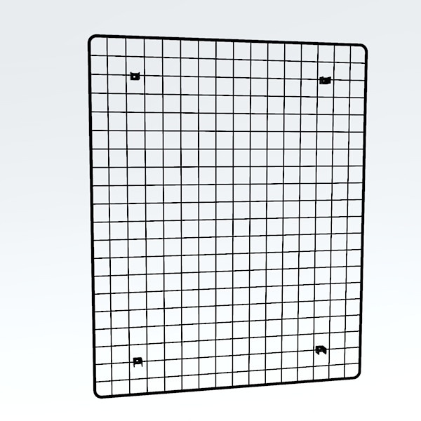 Wandgitter chrom 100 x 80 cm