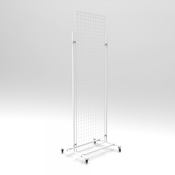 Gitterwand auf Rollen 200 x 60 cm weiß