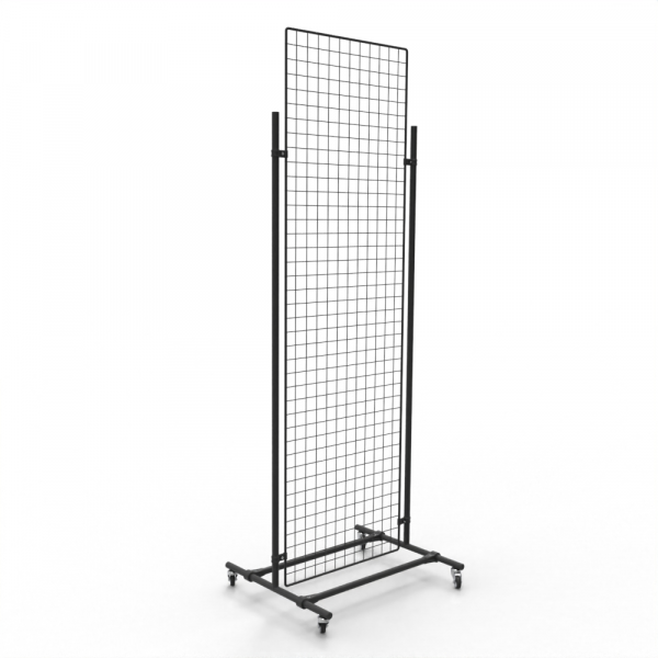 Gitterwand auf Rollen 200 x 60 cm schwarz