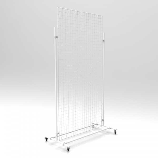 Gitterwand auf Rollen 200 x 100 cm weiß