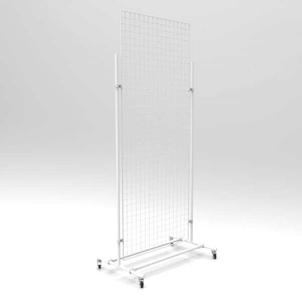 Gitterwand auf Rollen 200 x 80 cm weiß