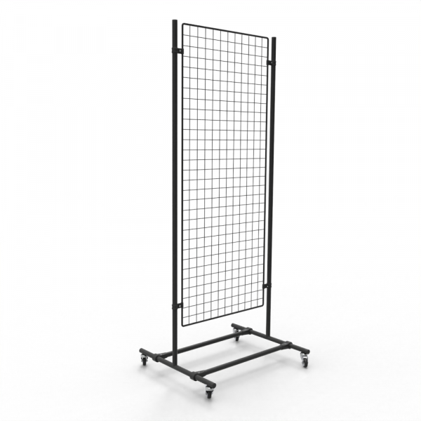 Gitterwand auf Rollen 150 x 60 cm schwarz